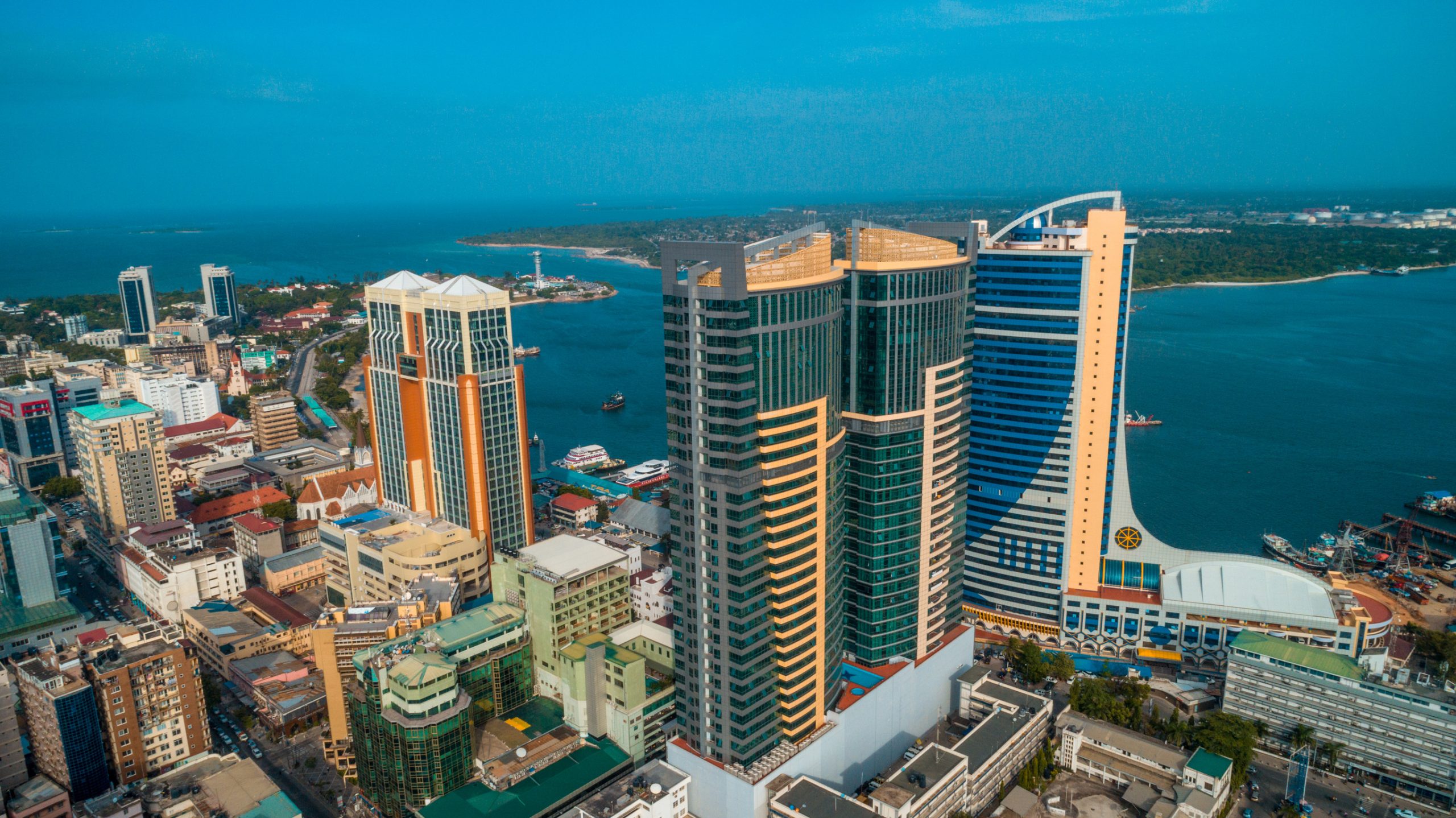 aerial view of the city of Dar es Salaam